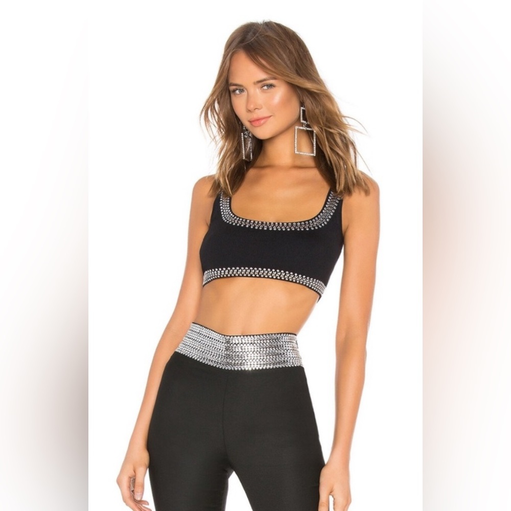 NWOT Adam Selman Sport Sparkle Bralette Studded Embellishment Crop Top M